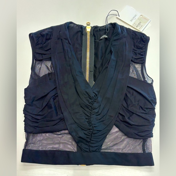 NWT Balmain Elyse Walker Top in black 36